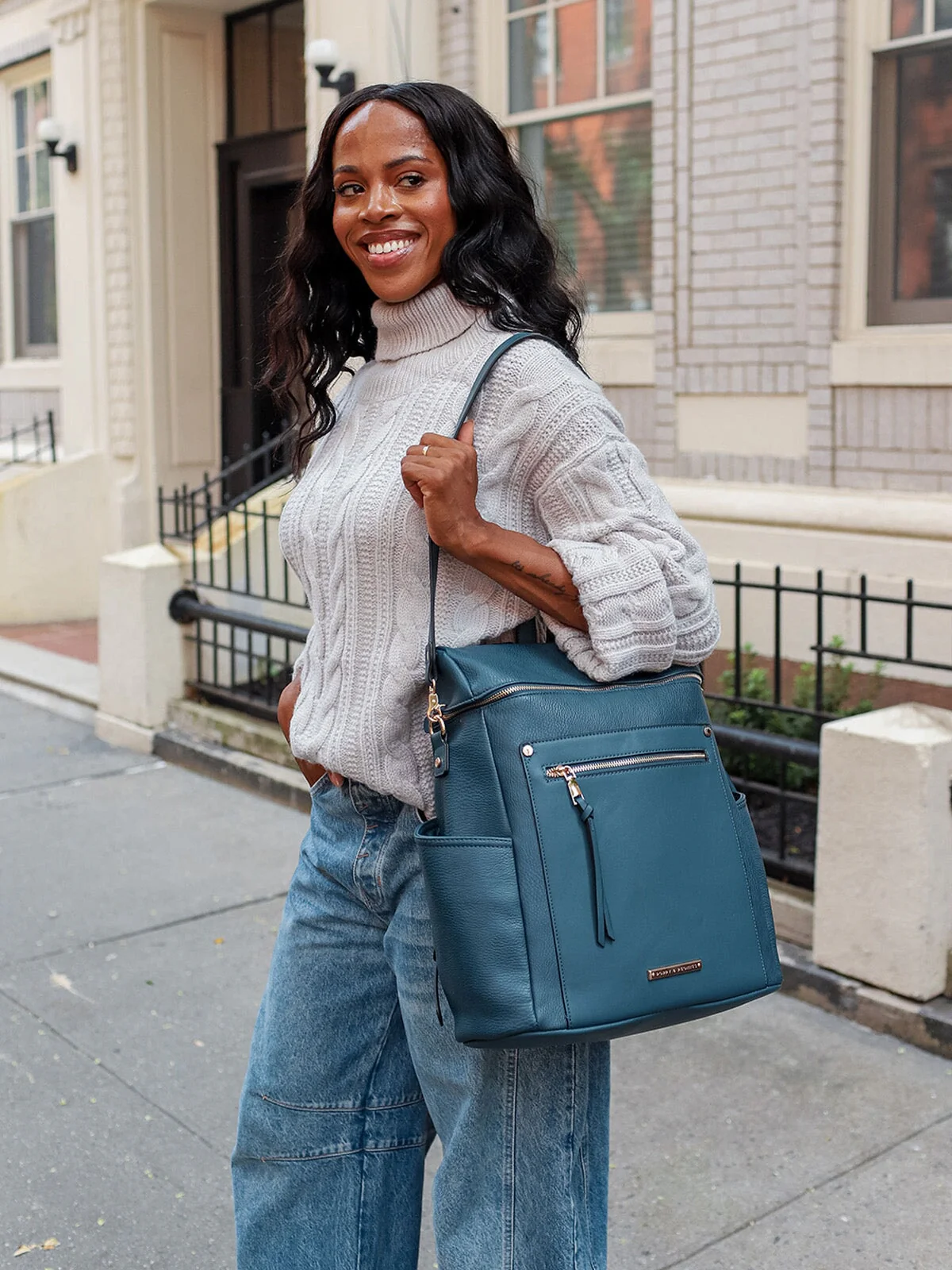 Commuter Backpack Navy - Image 2