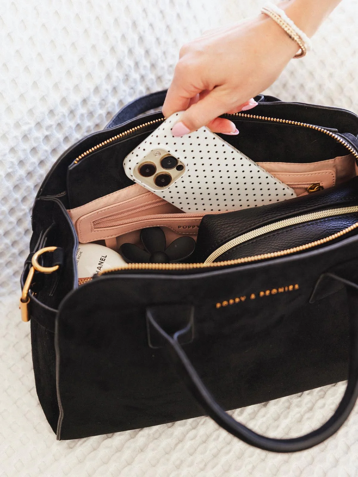 Mini Uptown Tote Black Suede - Image 9