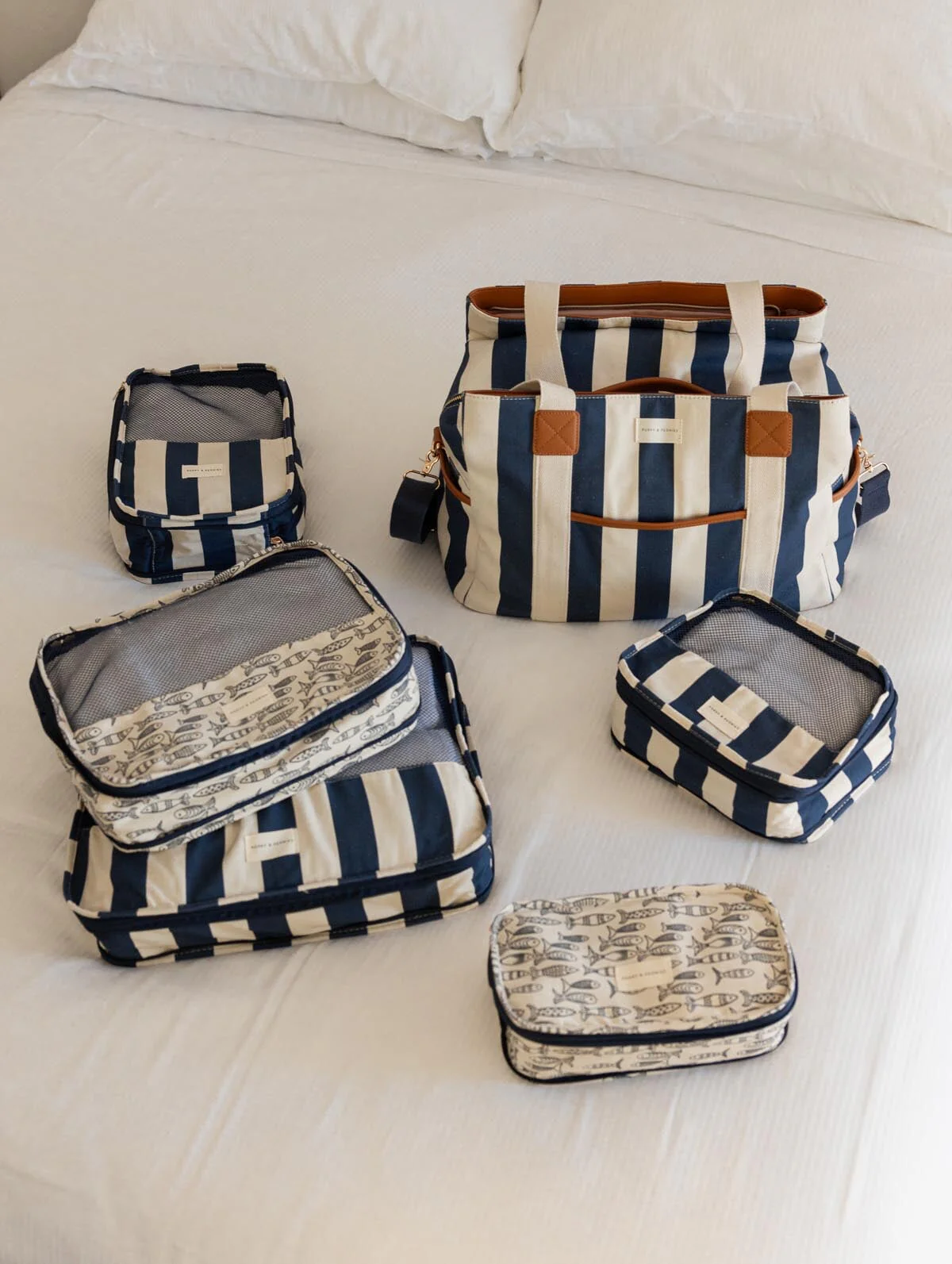 Pack-It-Up Five Piece Packing Cube Set Navy Stripe - Image 2