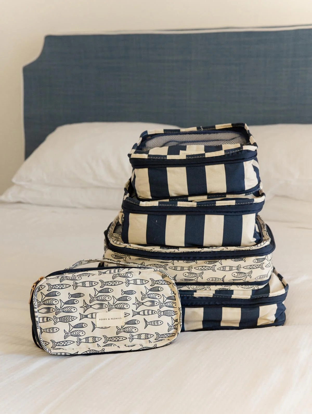 Pack-It-Up Five Piece Packing Cube Set Navy Stripe - Image 4