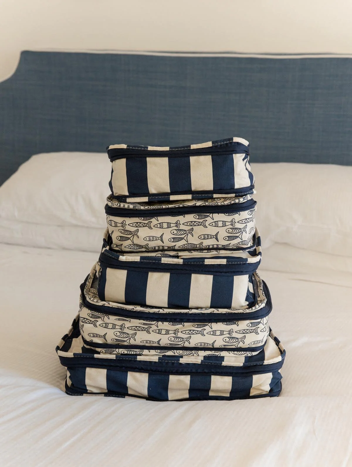 Pack-It-Up Five Piece Packing Cube Set Navy Stripe - Image 5