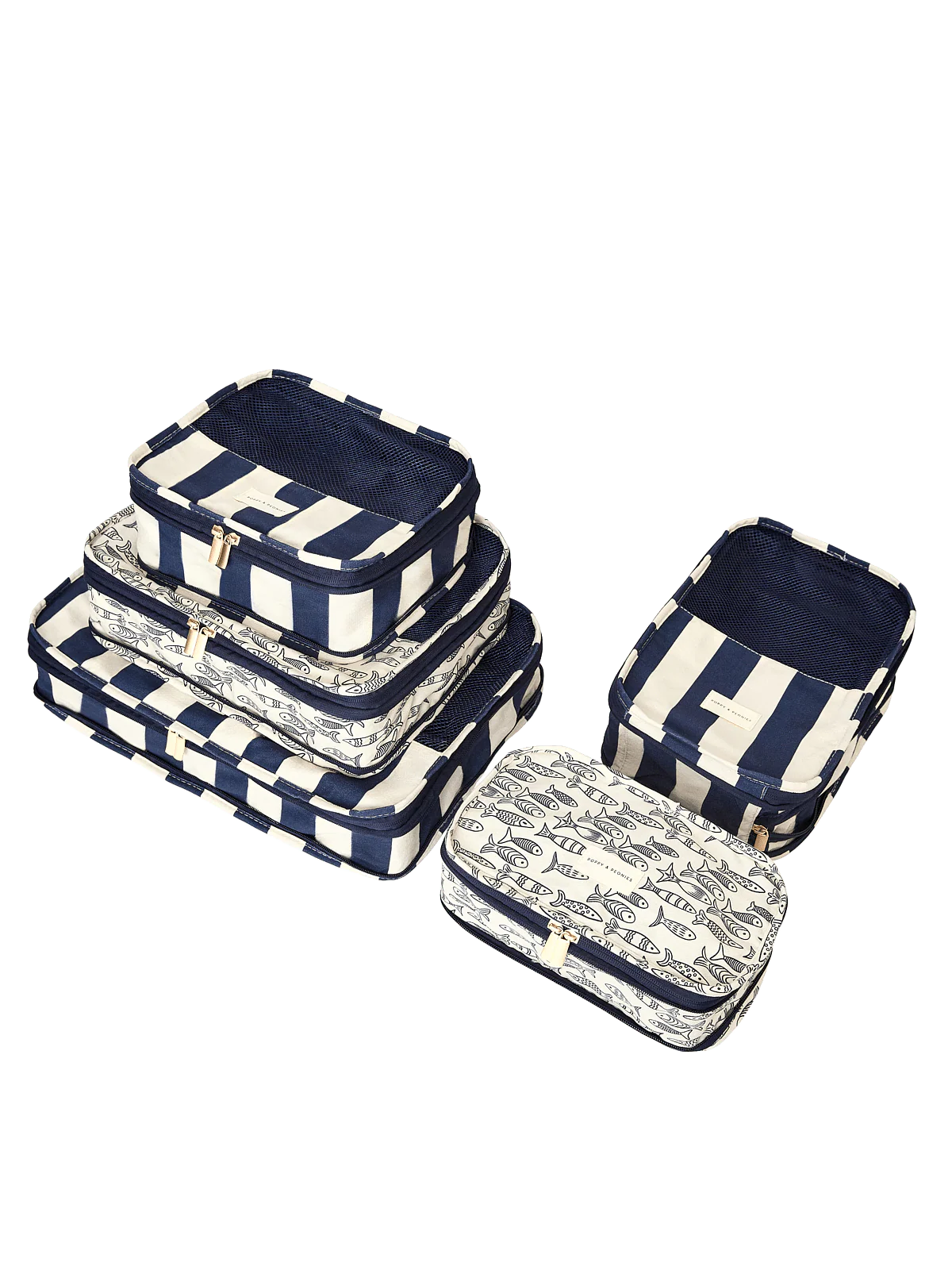 Pack-It-Up Five Piece Packing Cube Set Navy Stripe - Image 6
