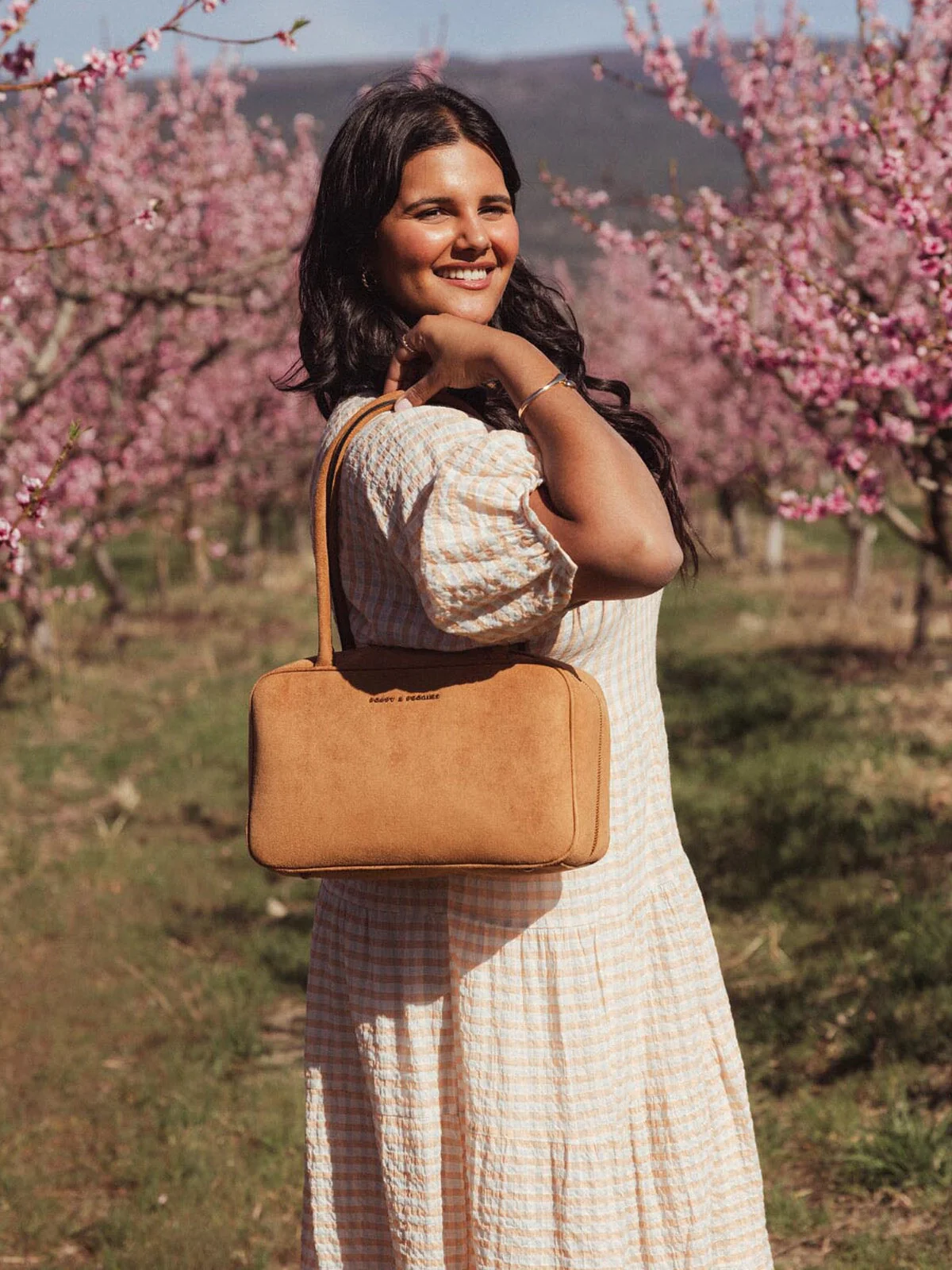 The Darling Satchel Cognac Suede - Image 3